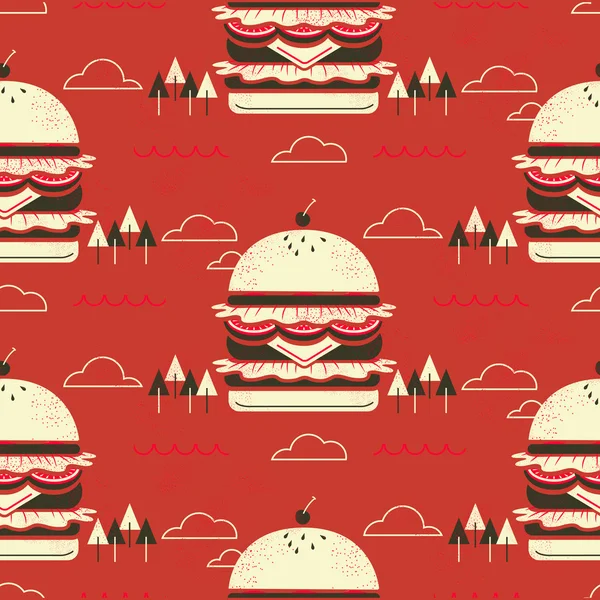 Huge hamburger flat design — Stock Vector