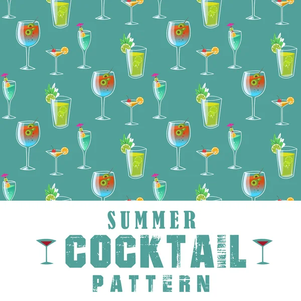 Sommer-Cocktail-Muster — Stockvektor
