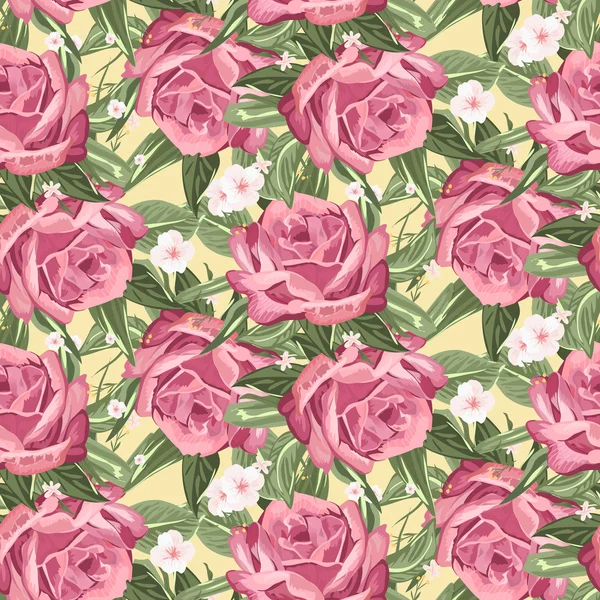 Motif rose dessiné à la main — Image vectorielle