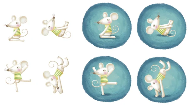 Мышь практикует йогу — стоковое фото