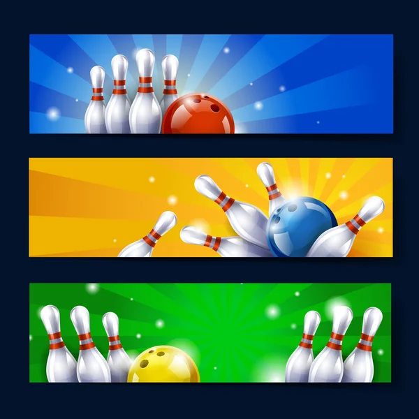 Atractivo banner de bolos — Vector de stock