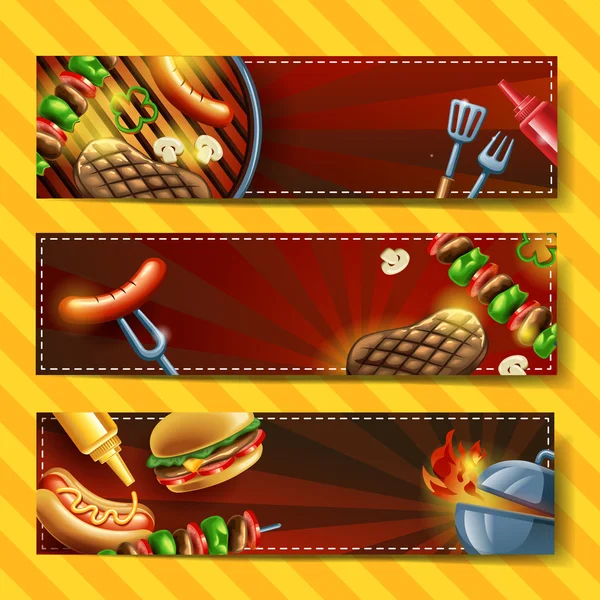 Delizioso banner barbecue — Vettoriale Stock