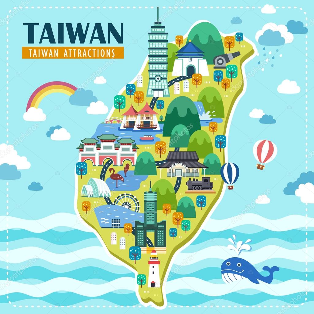 Taiwan Travel Map Stock Vector Image By C Kchungtw