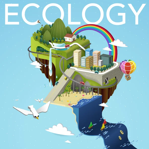 Diseño del concepto de ecología — Vector de stock