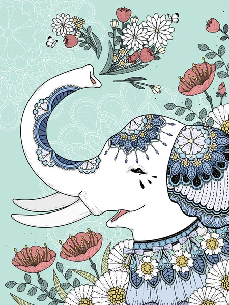Λευκό ελέφαντα χρωματισμός σελίδα — Διανυσματικό Αρχείο