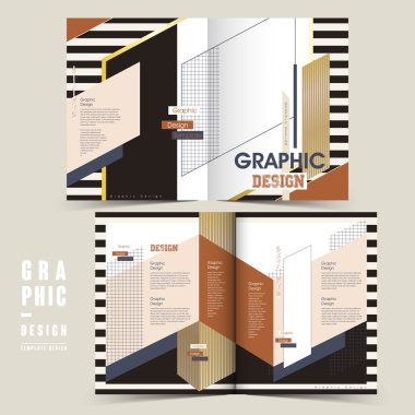 Modern ikiye katlanmış broşür