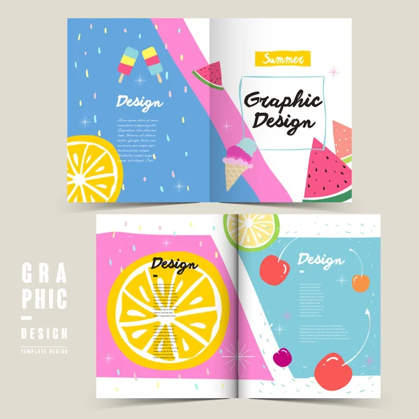 Adorable brochure bi-pli — Image vectorielle