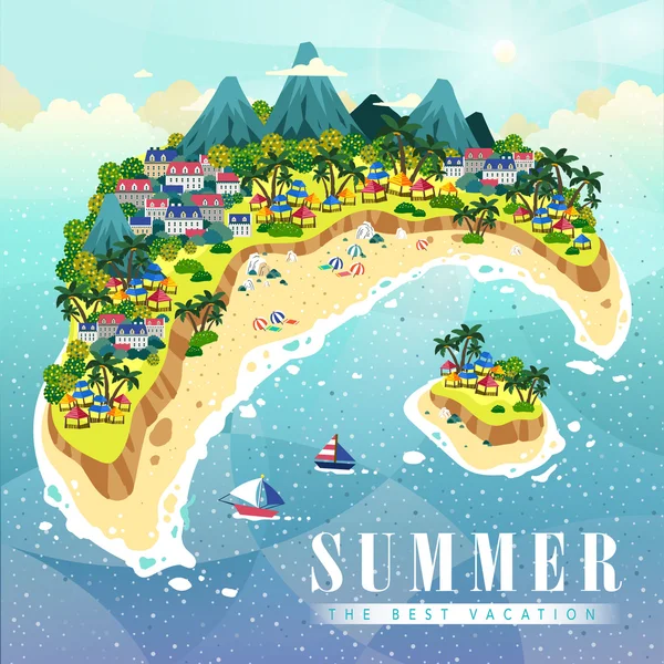 魅力的な夏のポスター — ストックベクタ