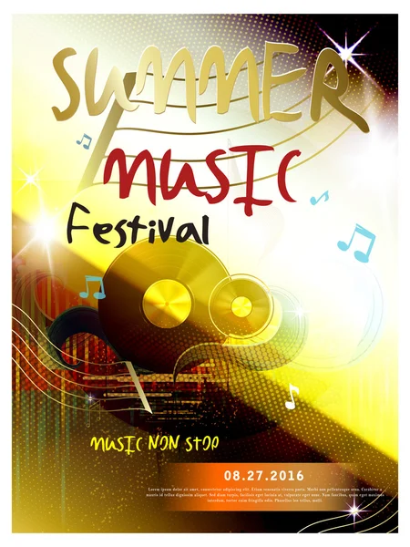 Summer music festival affisch — Stock vektor