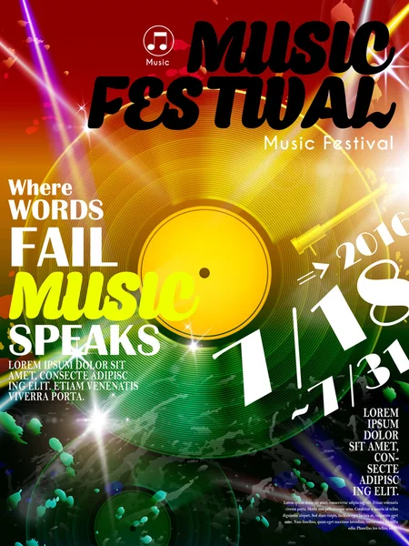 Çekici Müzik Festivali Afiş — Stok Vektör