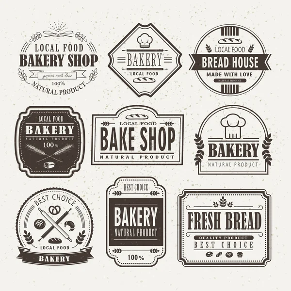 Designset für Bäckereietiketten — Stockvektor
