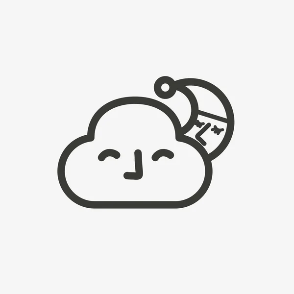 Cloud with moon icon — Stockový vektor