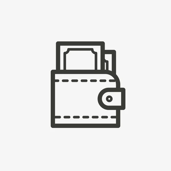 Billetera con icono de dinero — Vector de stock