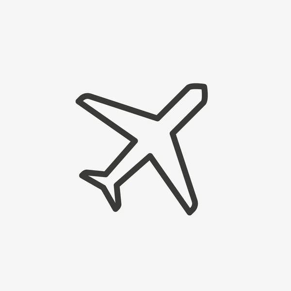 Icono de avión en blanco — Archivo Imágenes Vectoriales