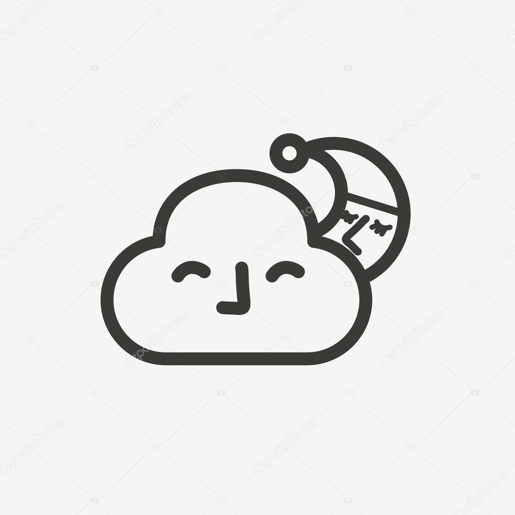 cloud with moon icon