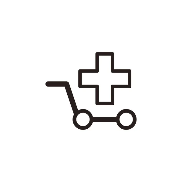 Lékařský vozík ikona — Stockový vektor