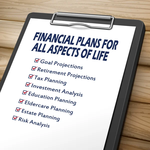 Checklista för ekonomiska planer — Stock vektor