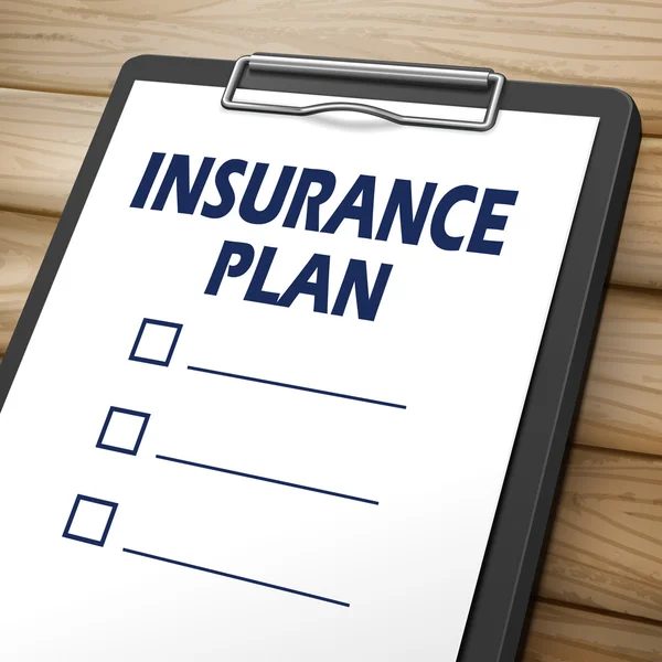 Insurance plan clipboard — Stock Vector
