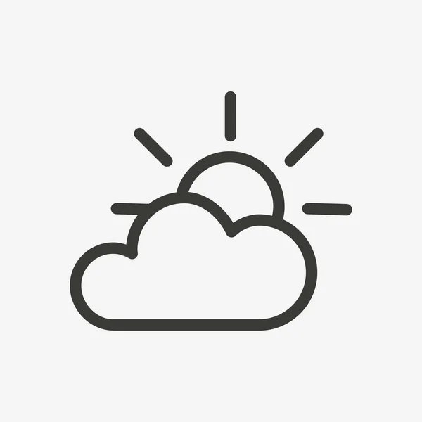 Bewolkt zonnig pictogram — Stockvector