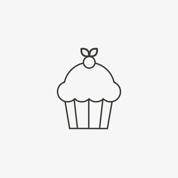 Icono del contorno de cupcake — Vector de stock