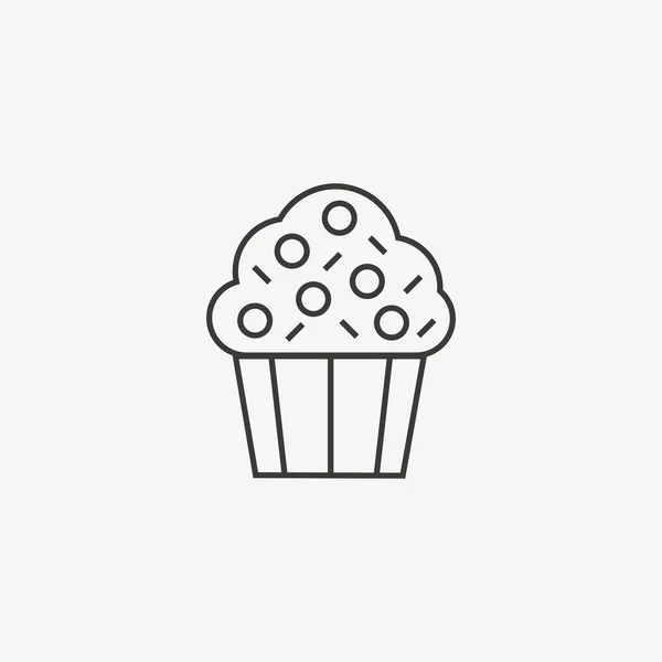 Icona contorno cupcake — Vettoriale Stock