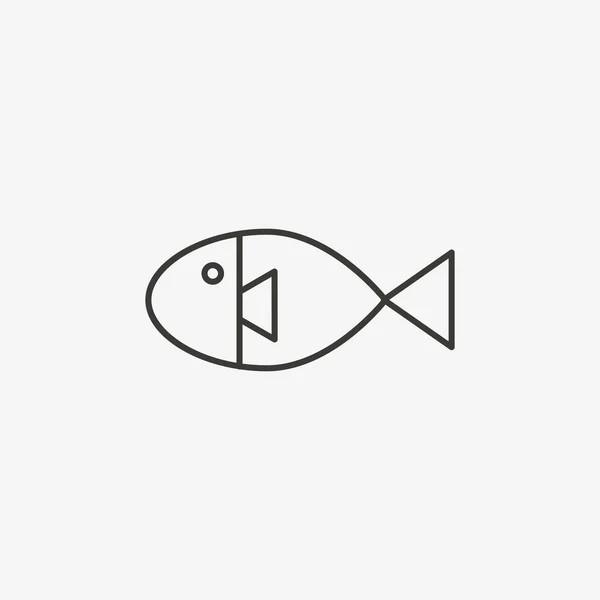 Icono del esquema de pescado — Vector de stock