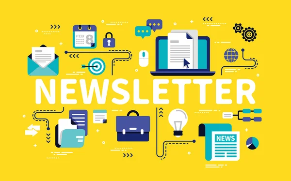 Diseño de concepto Newsletter — Archivo Imágenes Vectoriales