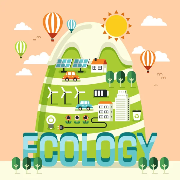 Progettazione concettuale ecologia — Vettoriale Stock