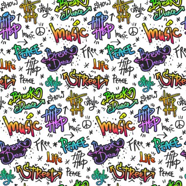 Şablon grafiti seamless modeli