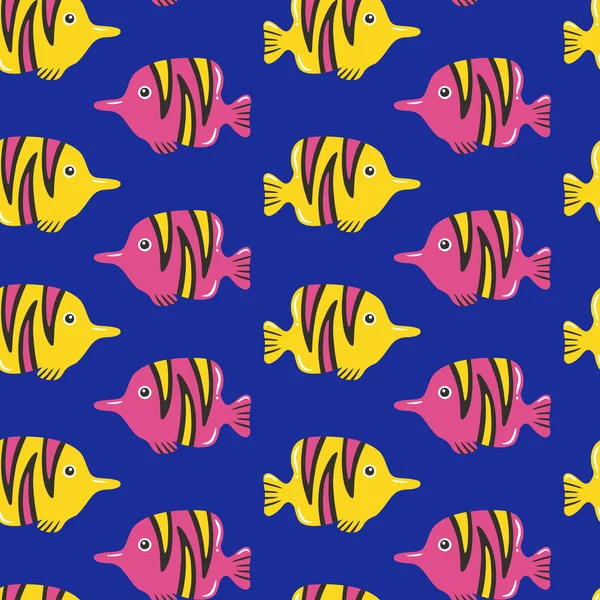 Tropical fish seamless pattern — Stock Vector