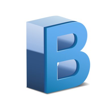 3D mavi mektup B