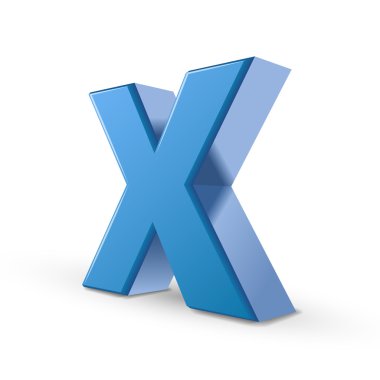 3D mavi mektup X