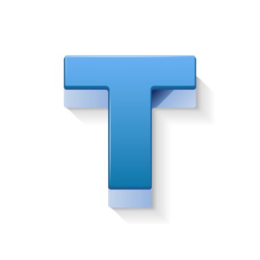 3D mavi mektup T