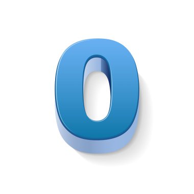 3D parlak mavi numarası 0