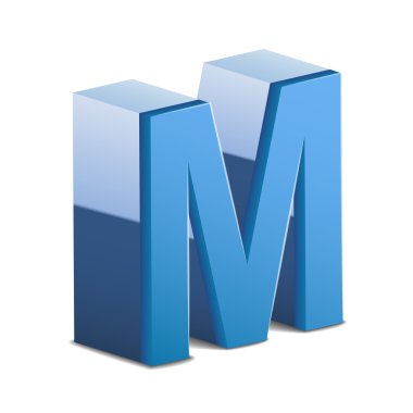 3D mavi mektup M