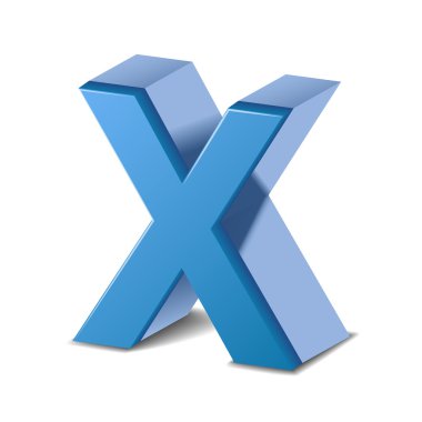 3D mavi mektup X