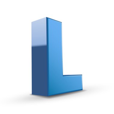 3D mavi mektup L