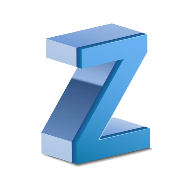 3d lettera blu Z — Vettoriale Stock