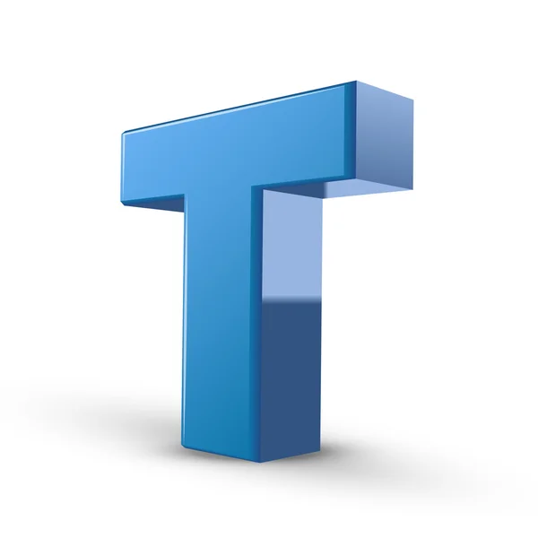 3d blue letter T — Stock Vector