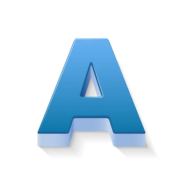 3d blu lettera A — Vettoriale Stock