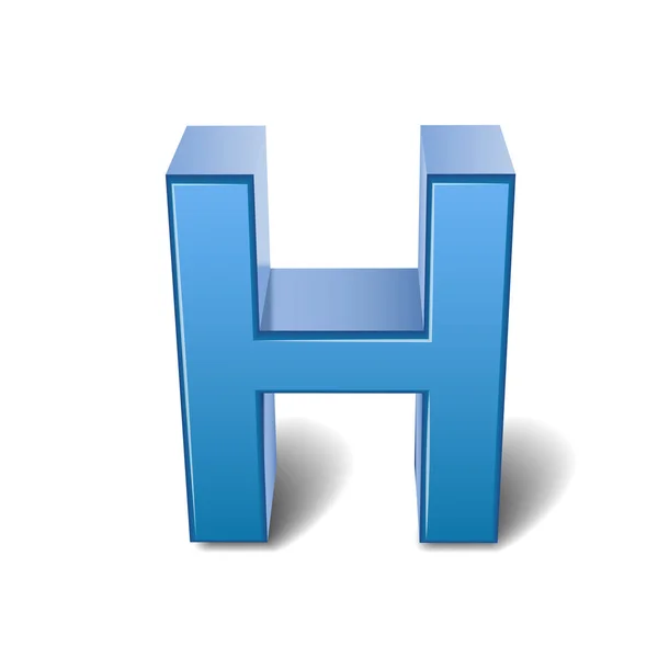 3d azul letra H — Vector de stock