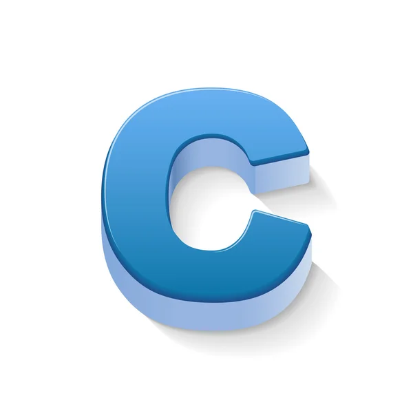 3d lettre bleue C — Image vectorielle