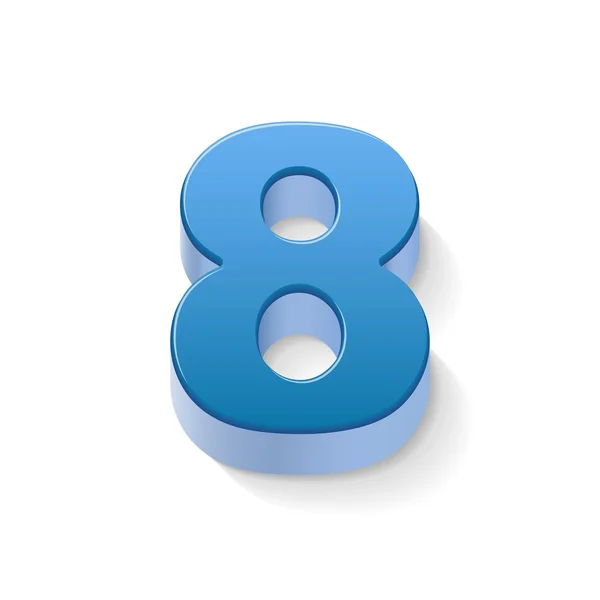 3d blu lucido numero 8 — Vettoriale Stock