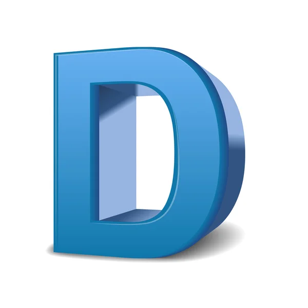 3d blue letter D — Stock Vector