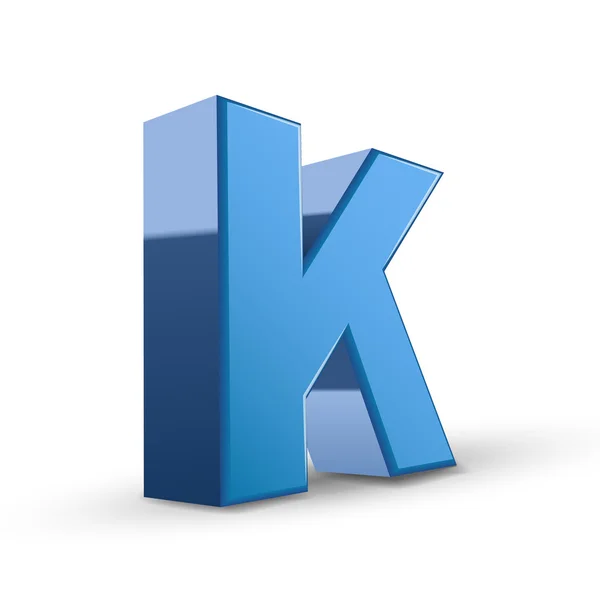 3d lettre bleue K — Image vectorielle