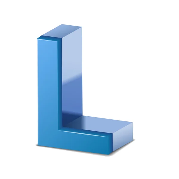 3D kék L betű — Stock Vector