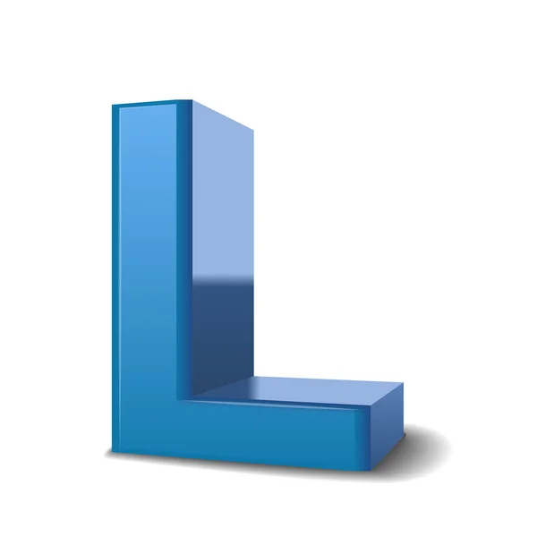3D mavi mektup L — Stok Vektör