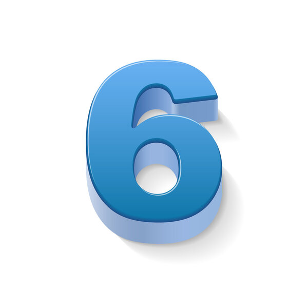 3d блестящий синий номер 6
