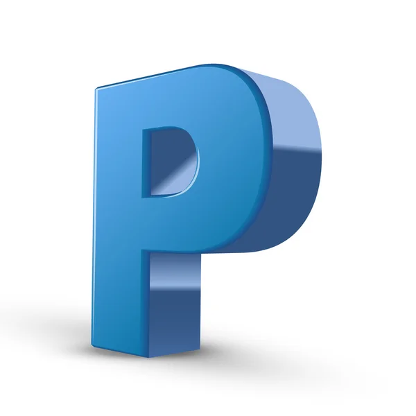 3d синя літера P — стоковий вектор