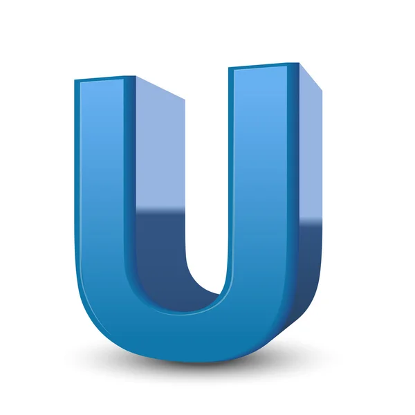 3d blue letter U — Stock Vector